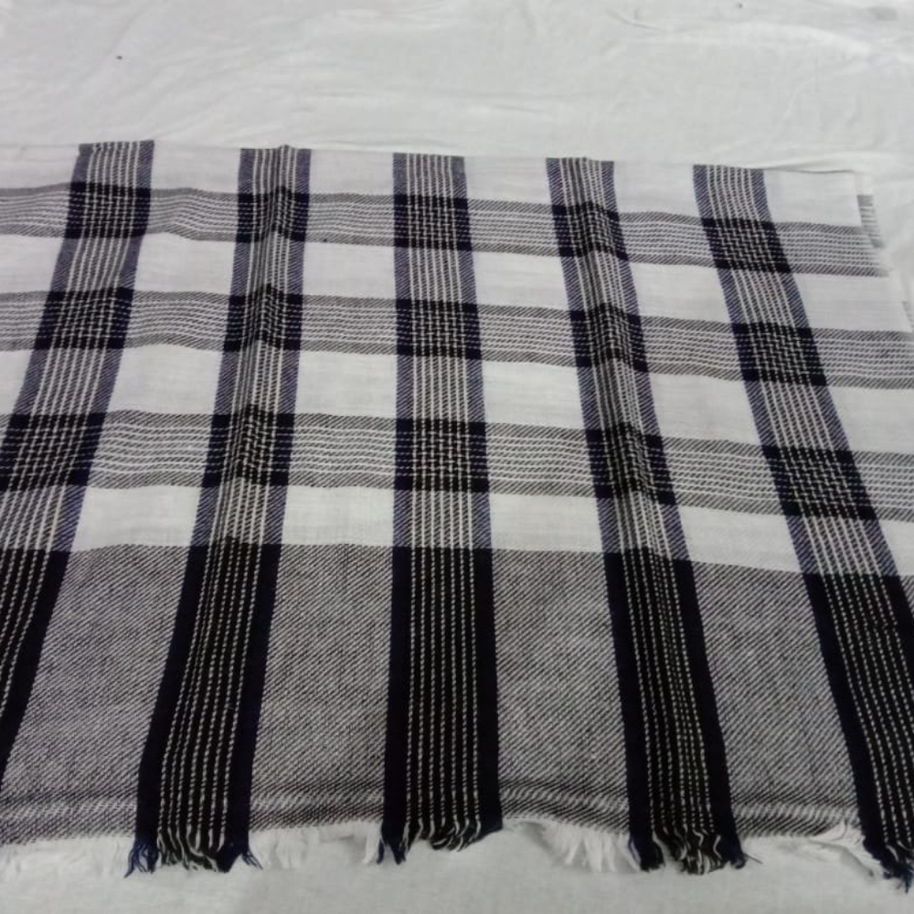 Pashmina Black and White Checkered Scarf